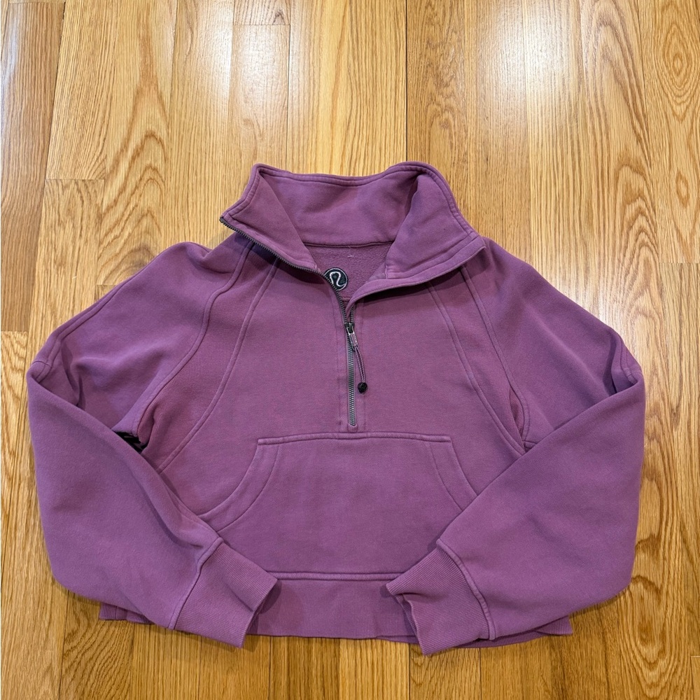 Lululemon Scuba Oversized Funnel Neck Half Zip in vintage plum